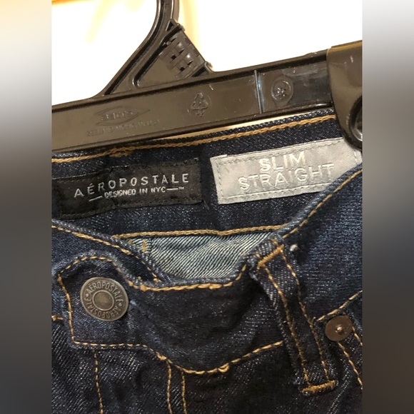 Aeropostale Faded Navy Blue Slim Straight Jeans - Picture 5 of 6